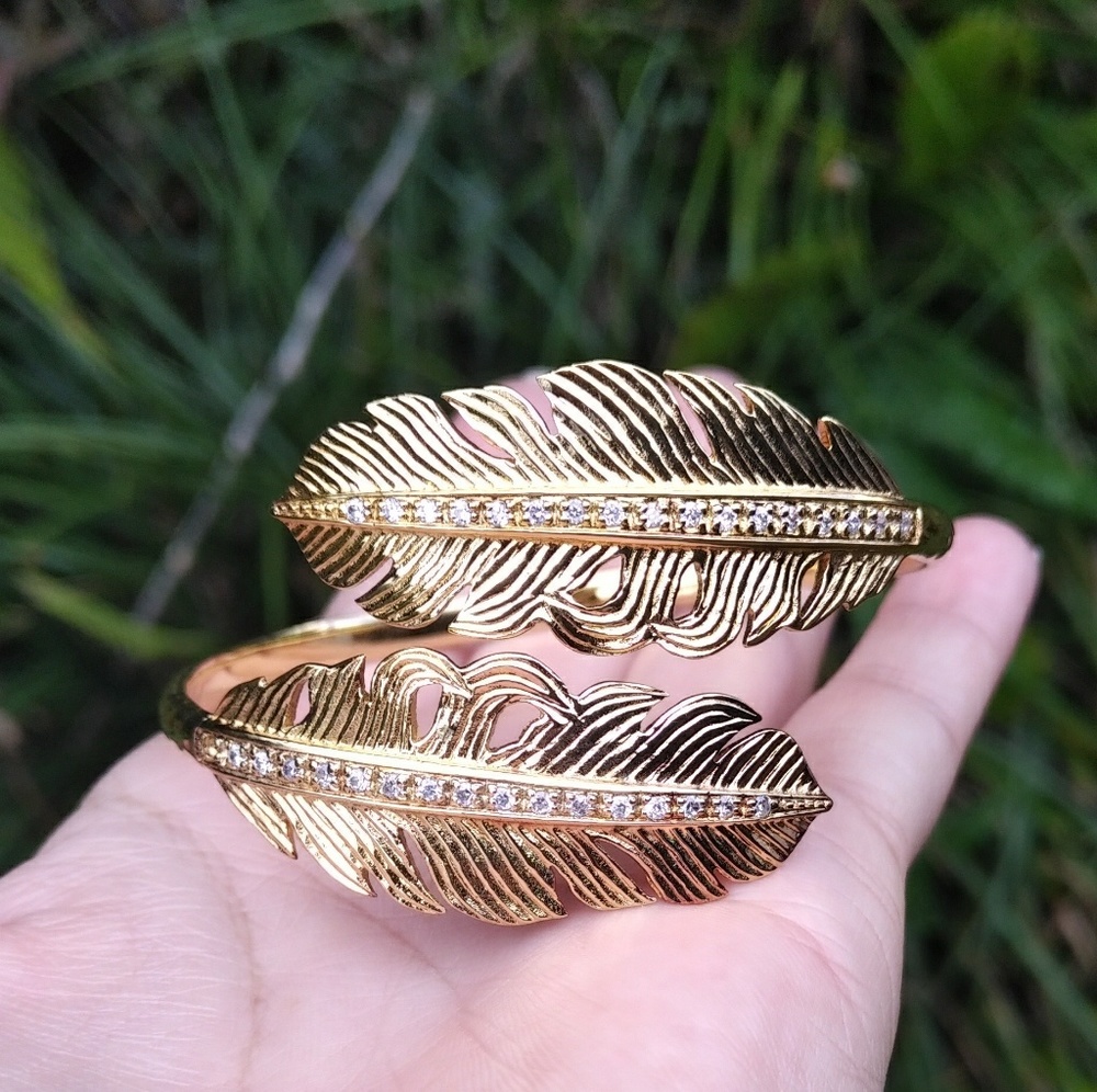 Melinda Maria Gold Feather Bracelet